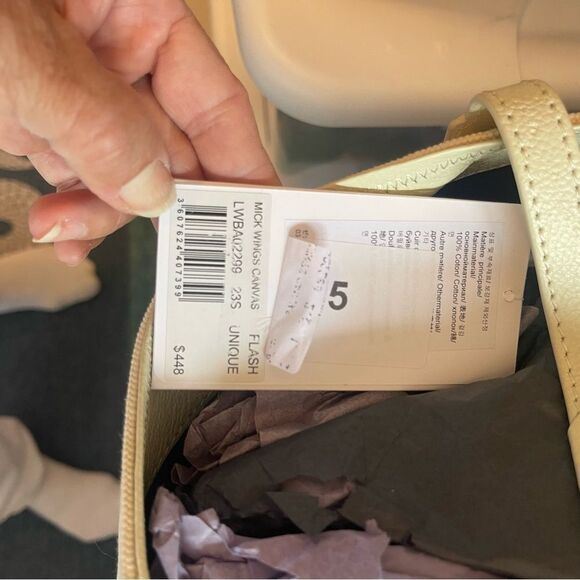 $448 Zadig & Voltaire Mick Wings Canvas Tote NWT WHITE - Picture 8 of 8